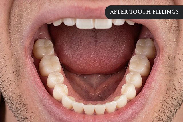 an after treatment image of a patient all cavities fixed